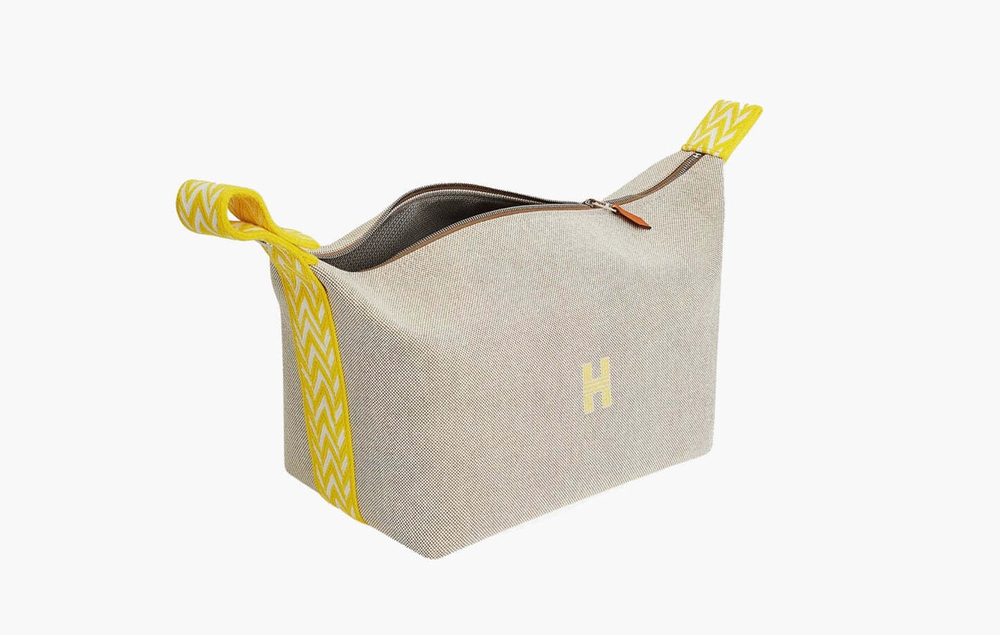 Сумка Hermes Large Bride-A-Brac Case "Canvas & Jaune Citron"