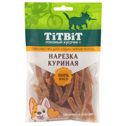 Нарезка TITBIT куриная для собак мини пород, 70 гр