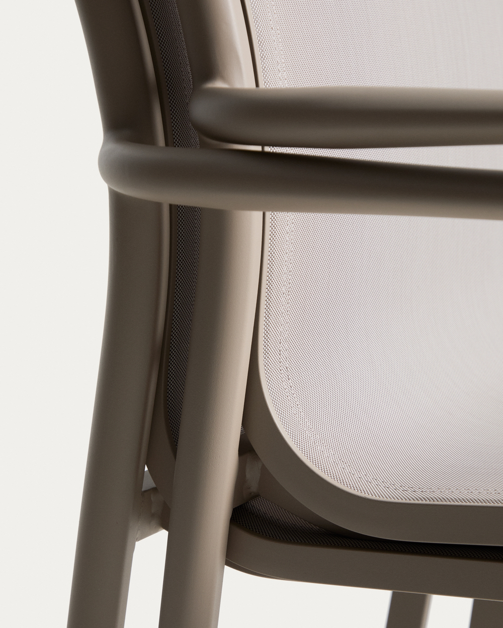 Уличный стул Luri из алюминия цвета таупе и бежевого текстиля