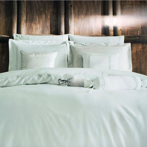 Постельное белье CATENA NAKISLI  бирюзовый deluxe TIVOLYO HOME Турция