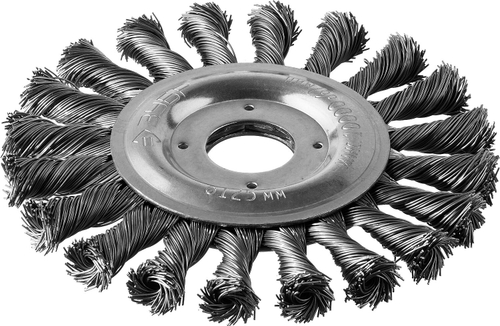 ЗУБР ″Профессионал″. Щетка дисковая для УШМ, плетеные пучки стальной проволоки 0,5мм, 125х22мм