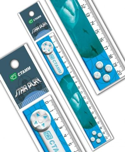 Линейка 16см "Star play" голубая (Стамм )