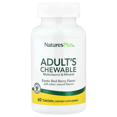 NaturesPlus, жевательные мультивитамины и минералы для взрослых, экзотические красные ягоды, 60 таблеток