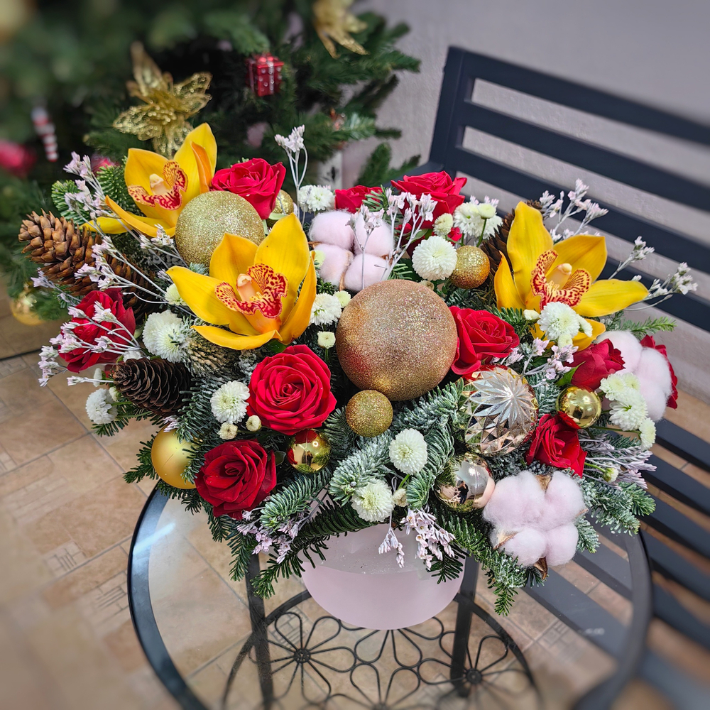 Авторская композиция с новогодним декором