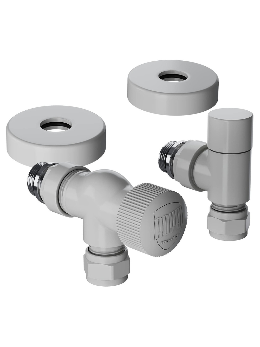 Набор термостатический осевой Royal Thermo Design Pro 15мм М30х1,5 (Белый)