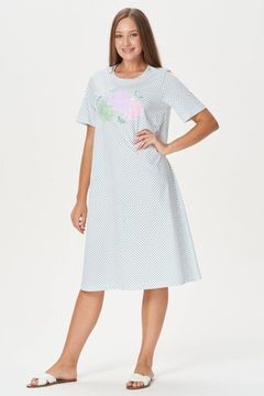 Ночная сорочка длиной ниже колена Лори с коротким рукавом S0191-F01 , белый