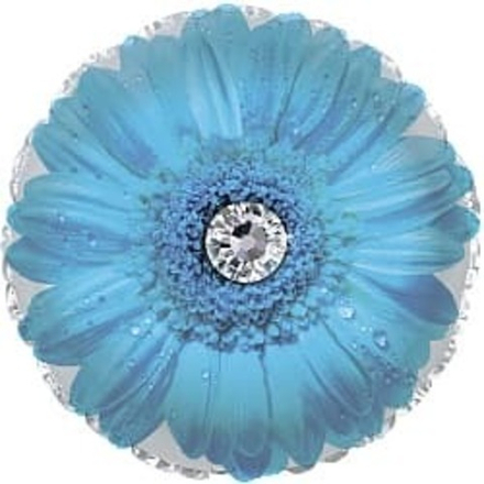 Шар фольга 45см. Гербера голубая