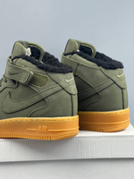 Кроссовки Nike AirForce 1 на меху #390 (хаки)