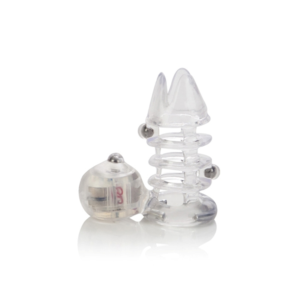 Вибронасадка с клиторальным стимулятором Vibrating Support Plus Instant Activation (Цвет: прозрачный)