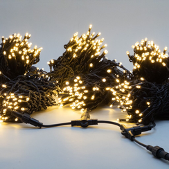 Комплект гирлянды на деревья 60 м., 3 луча по 20 м., 24V, 600 теплых-белых LED ламп, статика, черный каучук, IP54, LTC (ECO600-11-1WW)