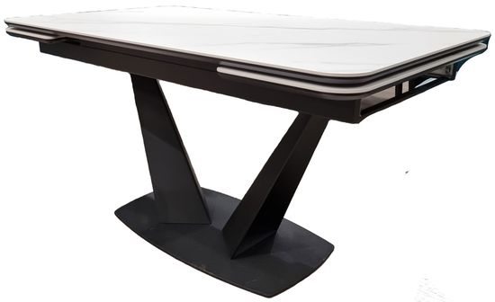Стол Style 140 White Stone Matt / опора черная