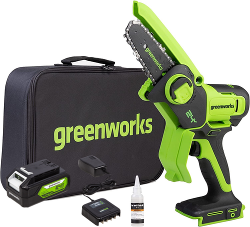 Мини-пила цепная аккумуляторная GREENWORKS 24 V с 1 акб и з/у 2008207UA