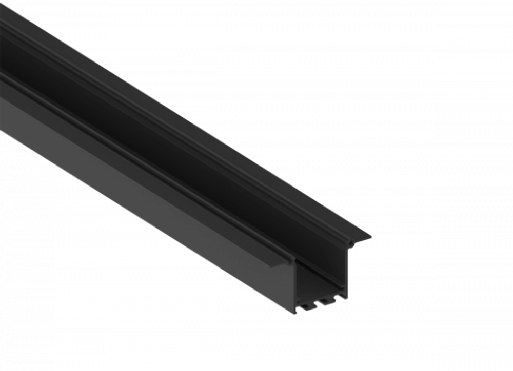 Встраиваемый алюминиевый профиль под шпаклевку,   40х76х2000. Цвет: Черный матовый,  RAL9005,  Серия:DN8ALE