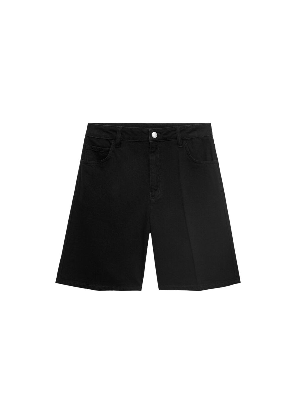 Прямые джинсовые бермуды с высокой посадкой