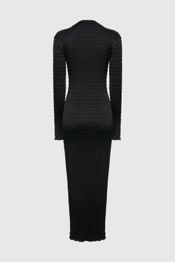 Платье из жатой атласной ткани