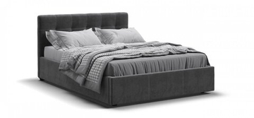 Белла Кровать без ПМ 140 Велюр Монолит серый