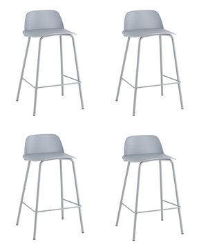 Стул полубарный Mist, серо-голубой 4 шт