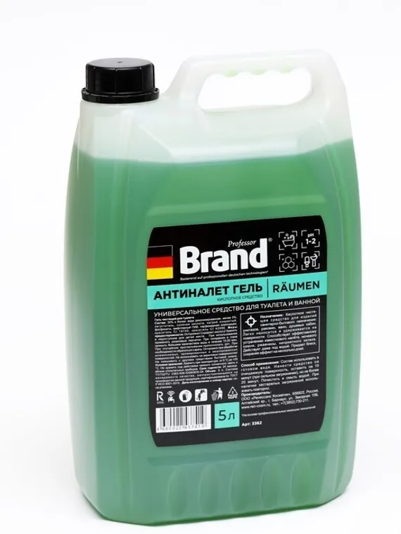 Универсальное кислотное средство Brand &quot;Антиналёт гель&quot; для туалета и ванной 5 л