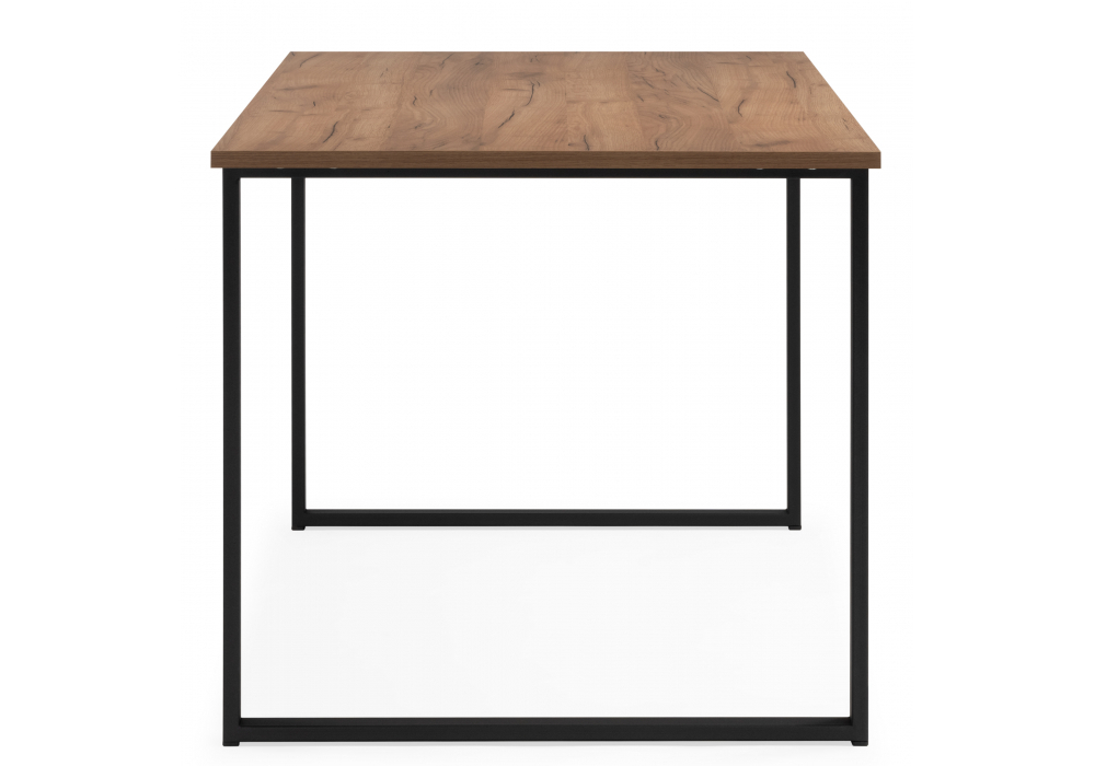 Стол деревянный Woodville Лиман 140 х 80 дуб крафт золотой, черный матовый, ножки черные