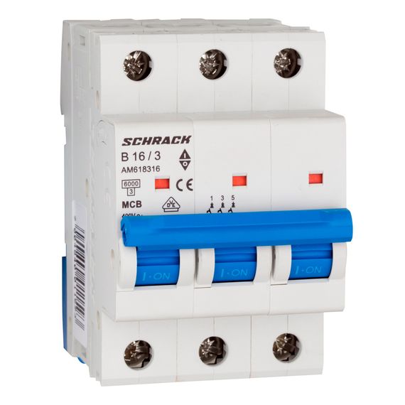 Автоматический выключатель Schrack Technik 3P B 16A 6kA Amparo AM618316--