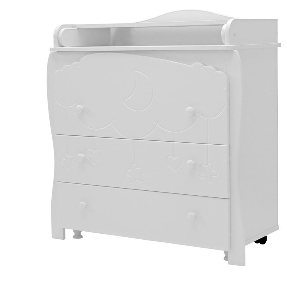 Комод "Софья" 3 ящика (арт.81) МДФ эмаль 800/3 (облака) (белый)