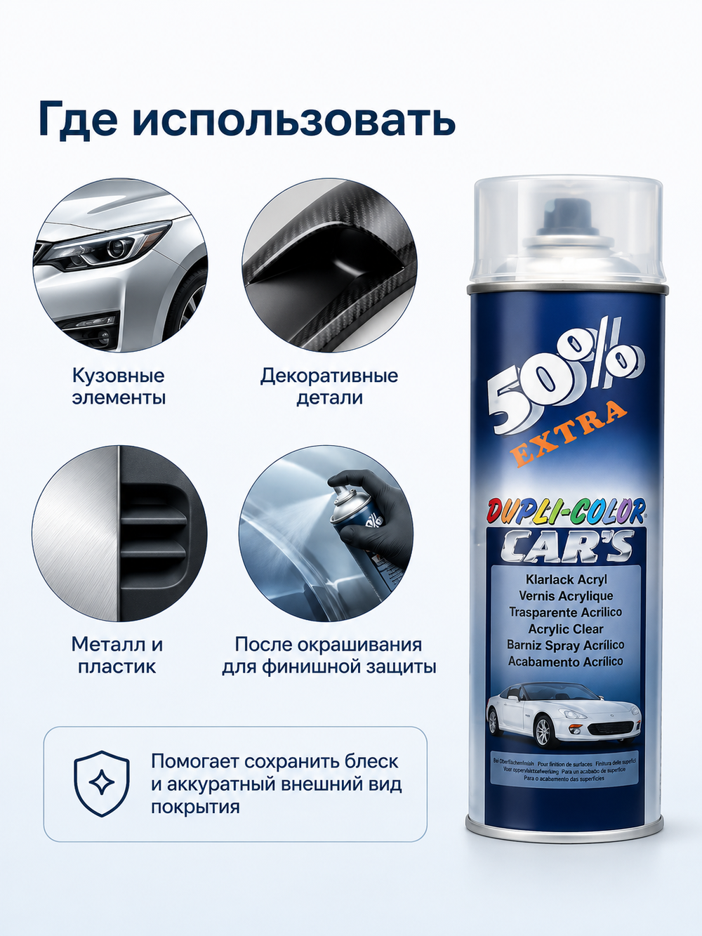 DUPLI COLOR Лак бесцветный акриловый 0,6л