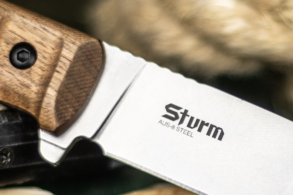🏆Тактический нож Sturm AUS-8 StoneWash Орех