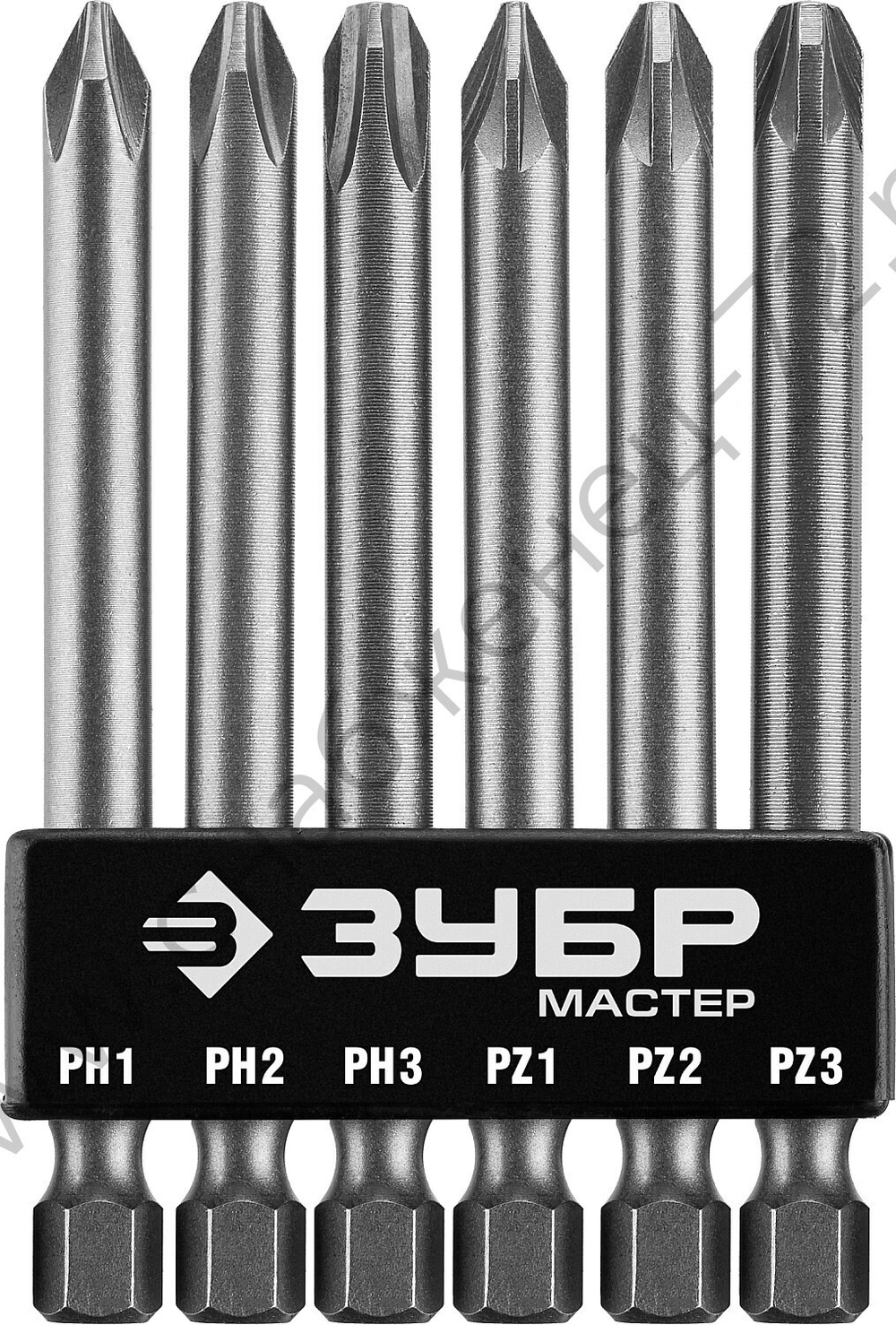 ЗУБР MX-6 6 шт, Набор бит с адаптером (26089-H6)