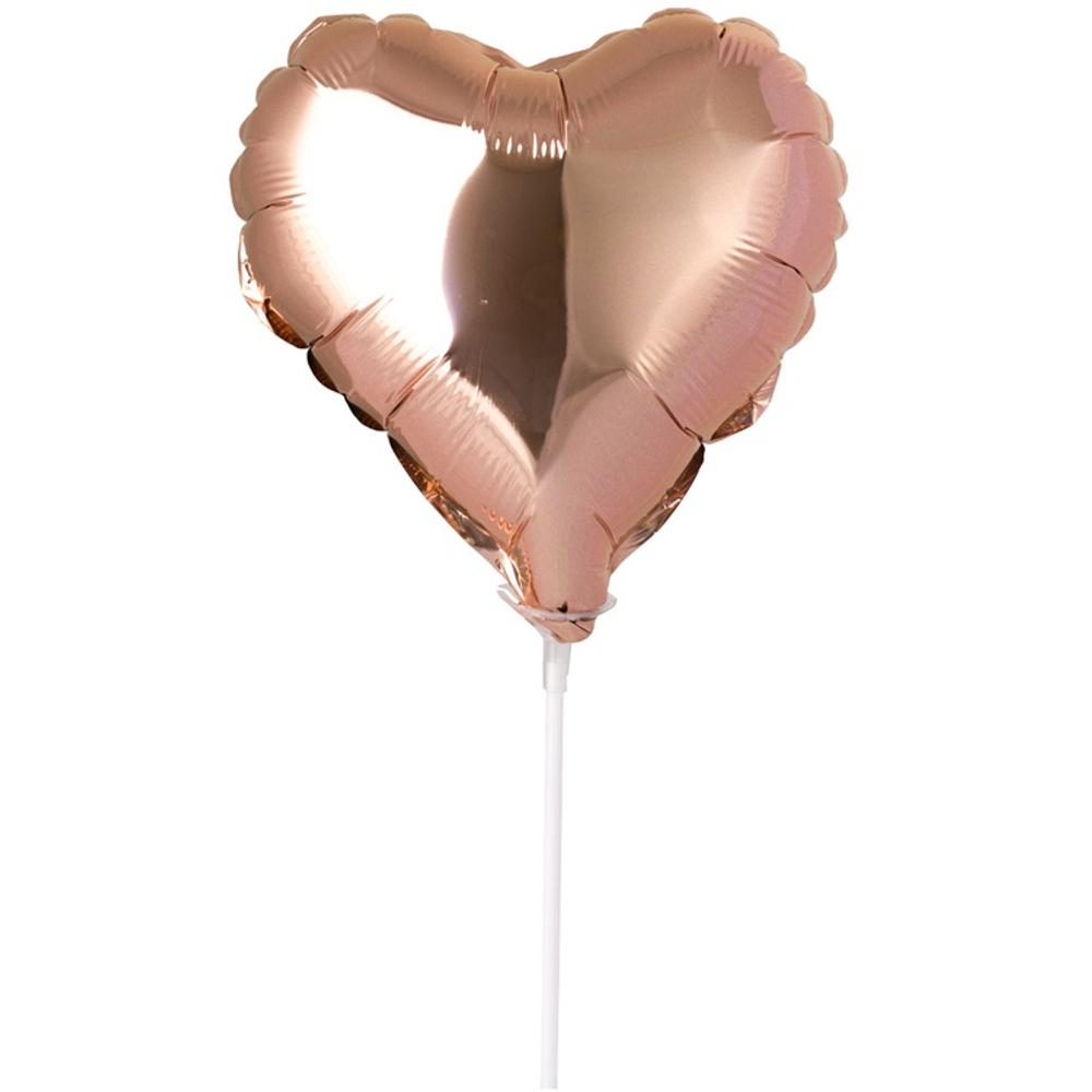 Шар фольгированный Сердце 23 см (Розовое Золото)