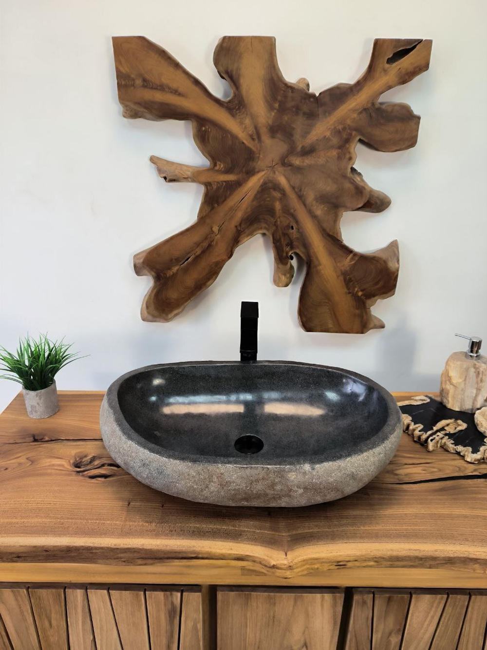 Раковина из речного камня RS-65895 65х40х15 из натурального камня