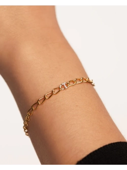 Браслет Буква T серебро 925 пробы покрытое золотом