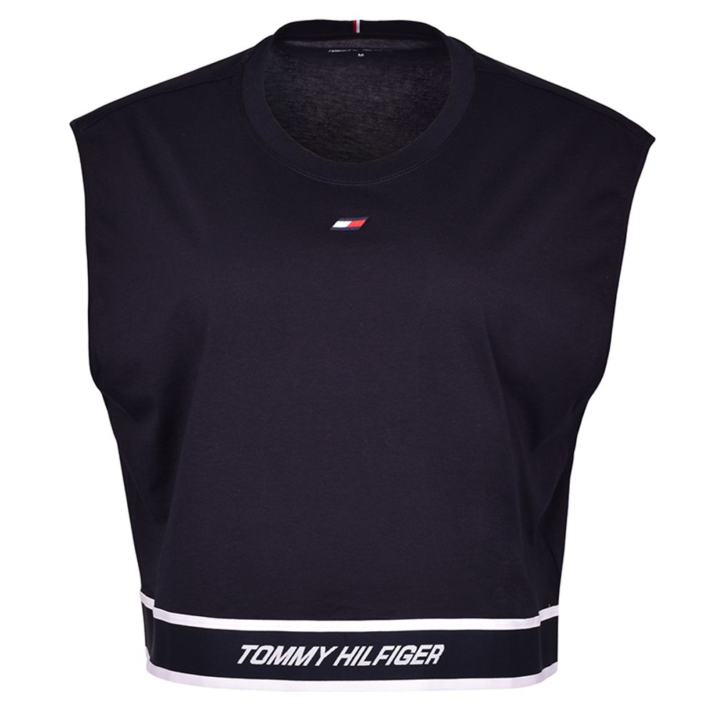 Топ теннисный Tommy Hilfiger Relaxed Tape C-NK Tank - desert sky