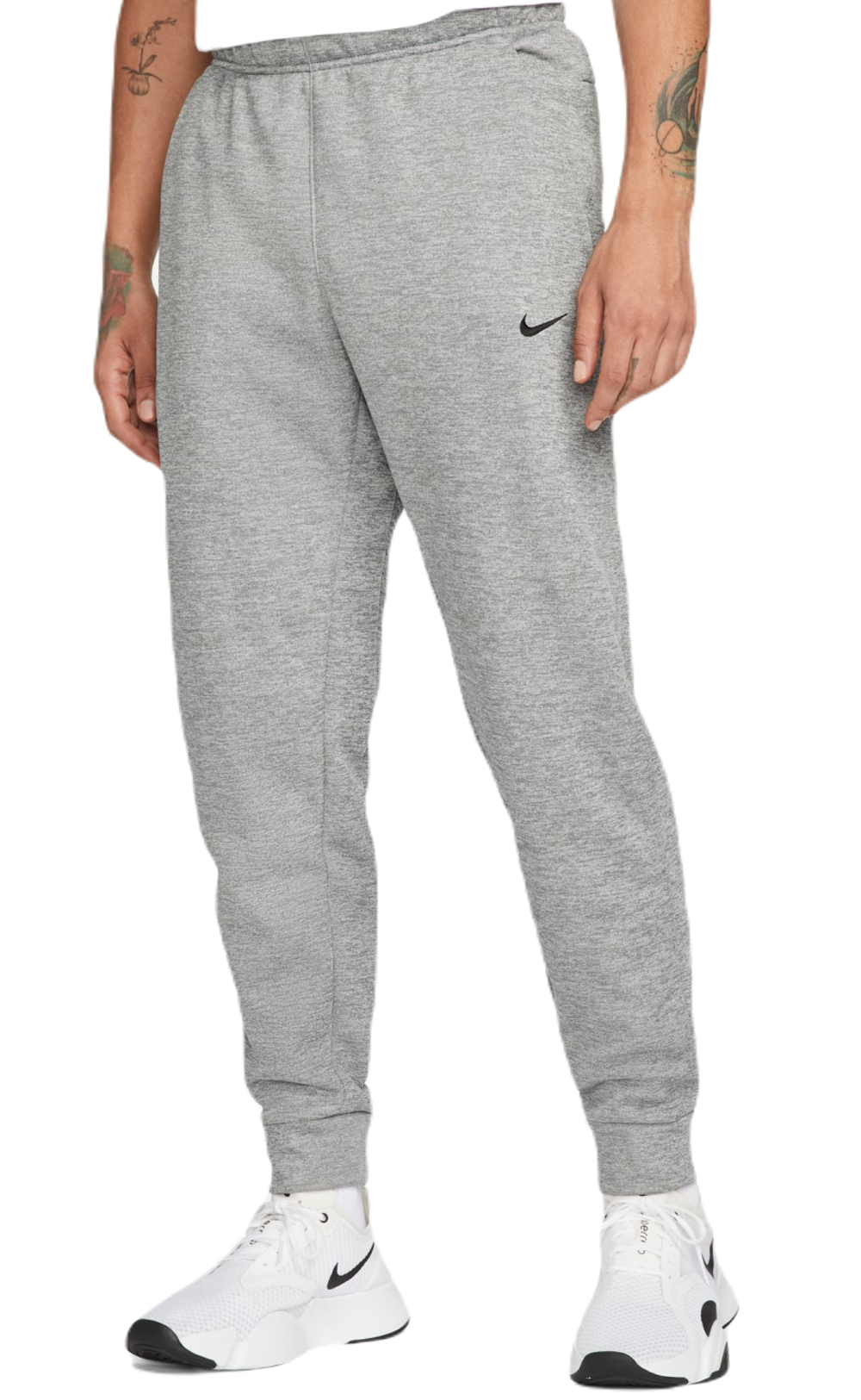 Теннисные брюки Nike Therma-FIT Tapered Fitness Pants - dark grey heather/particle grey/black - Gray