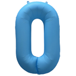Шар фольгированный Цифра 0 101 см (Голубой)