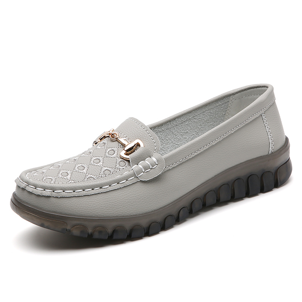 Reivantix Gommino Loafers Women"s Gray/Beige/Black