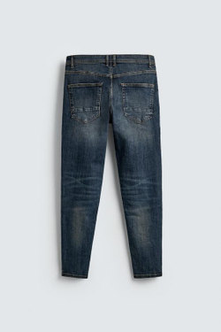ZARA УКОРОЧЕННЫЕ ДЖИНСЫ SKINNY, СИНИЙ
