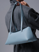 Кожаная сумка багет Raduy DBR 31127 серое небо