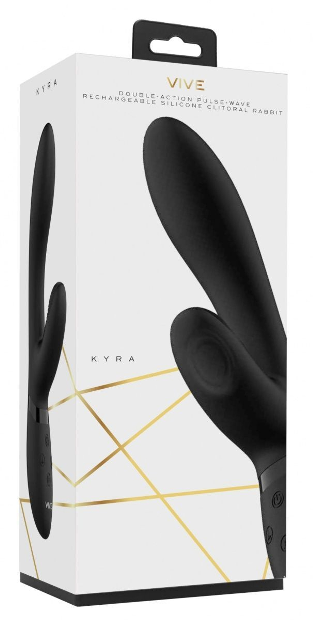 Черный вибромассажер Kyra - 21,3 см. (Цвет: черный)