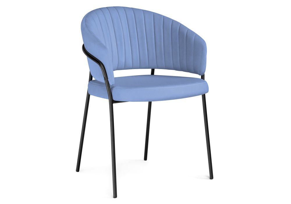 Стул на металлокаркасе Лео голубой / черный