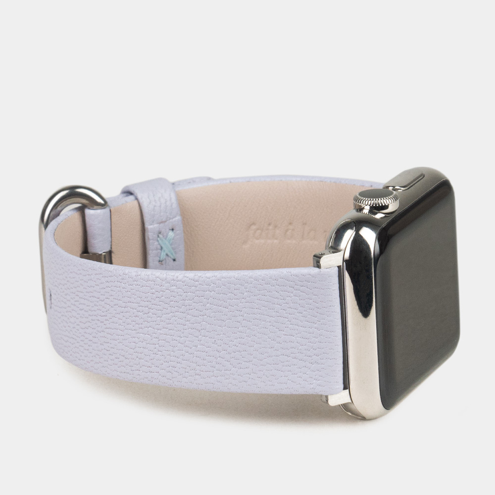 Ремешок для Apple Watch 44/45/46 mm из кожи козы, сиреневого цвета