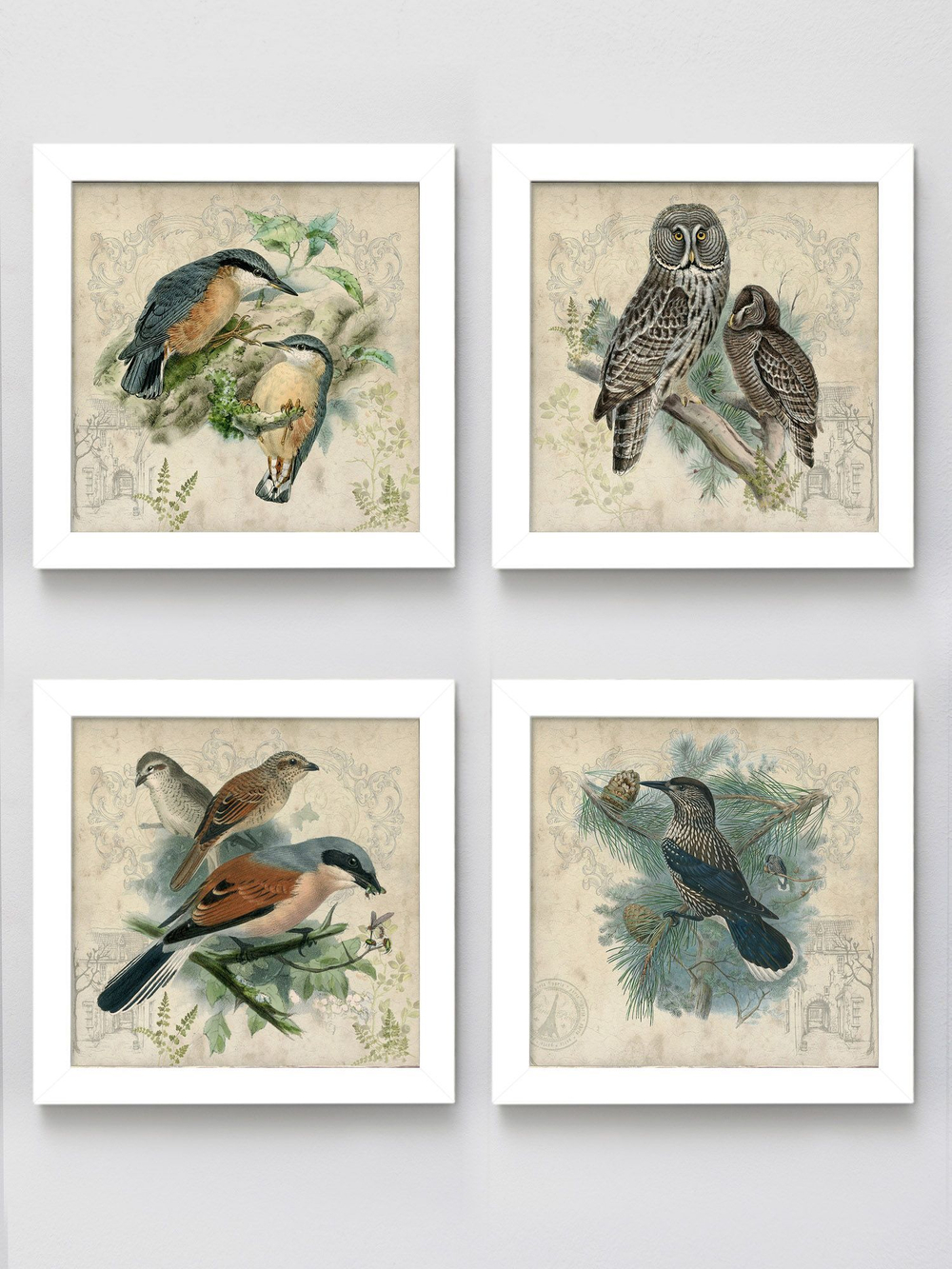 Картины на стену для интерьера на холсте в раме набор 4 шт