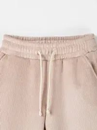 Брюки вельветовые "Пудровый беж" утепленные