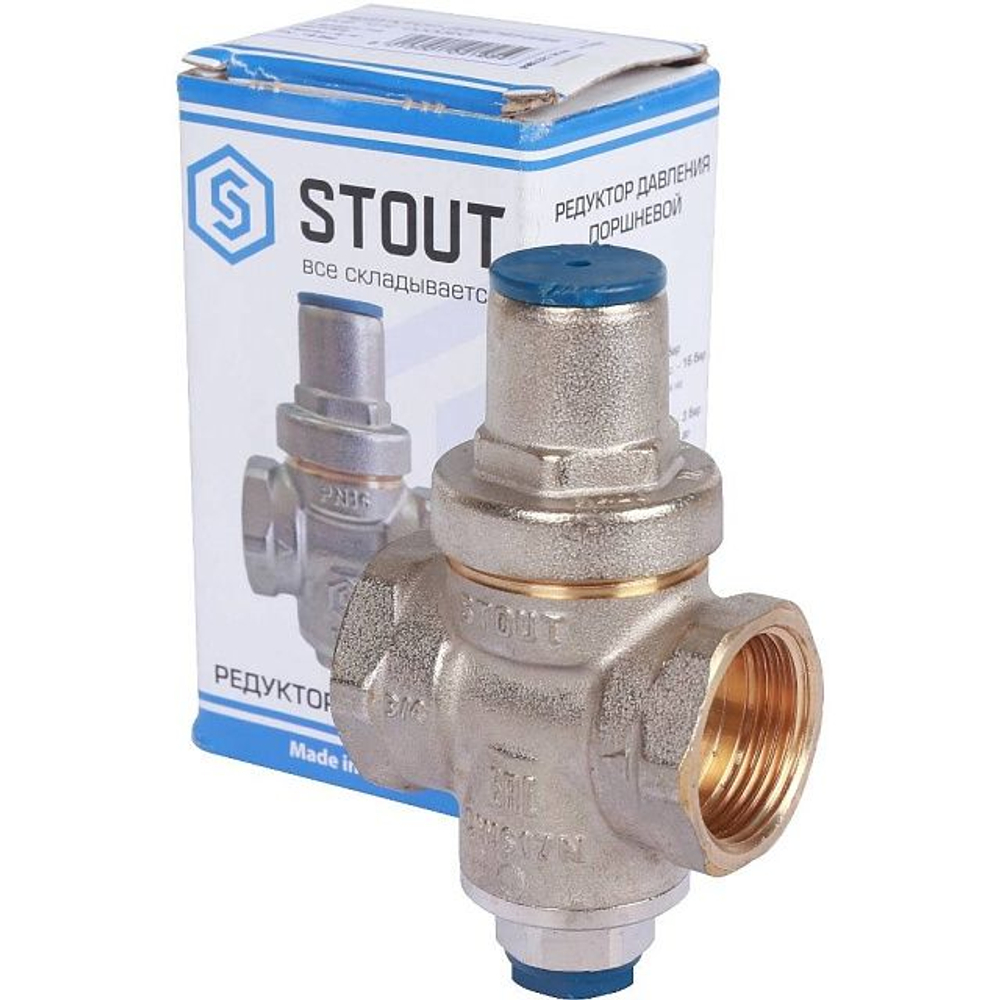 Редуктор давления поршневой под манометр STOUT 3/4 SVS-1010-000020