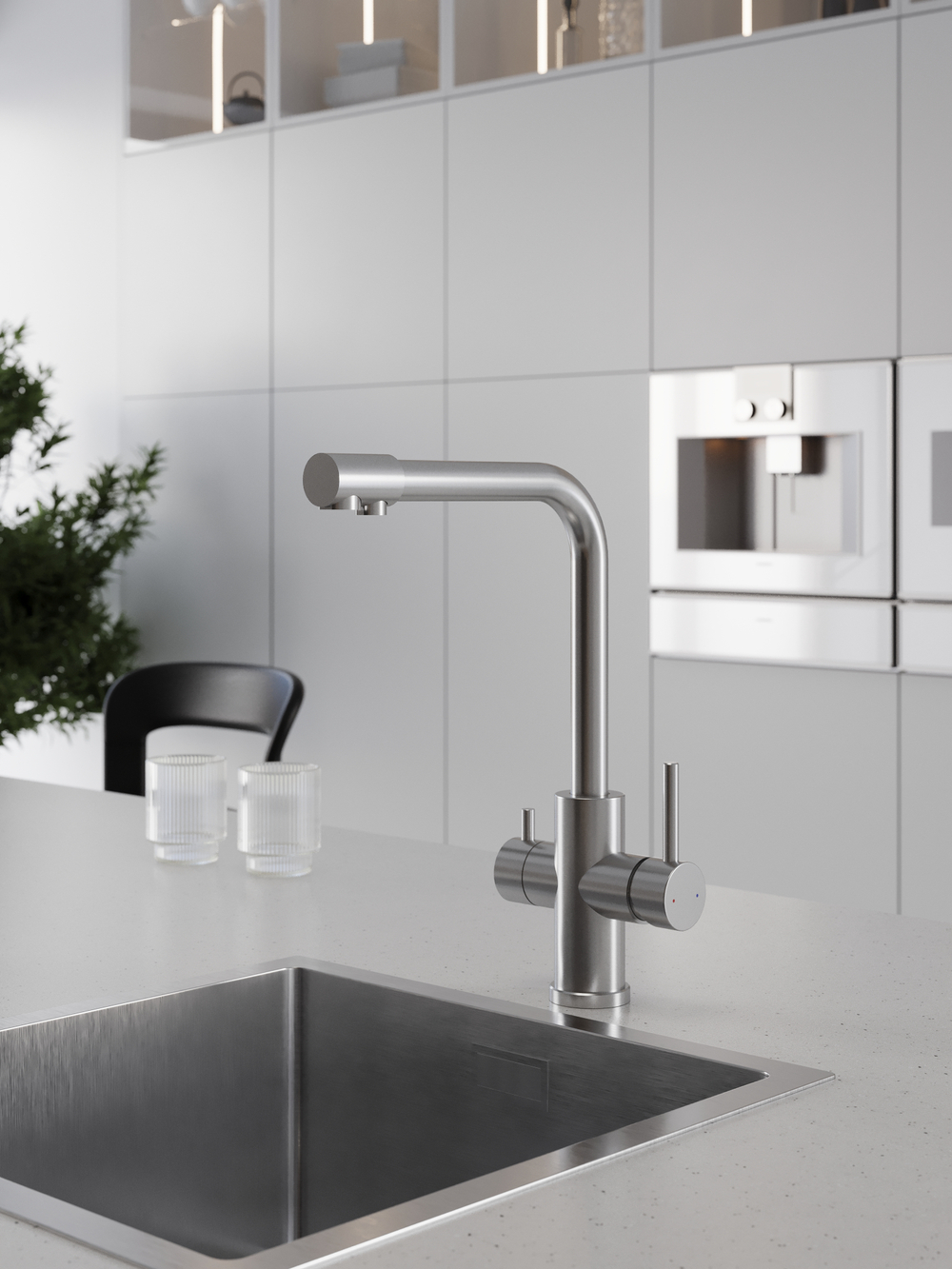 Смеситель для кухни Domaci Ливорно D8672S сталь