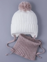 Шапка детская осенняя вязаная и снуд