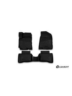 Коврики в салон для KIA Rio (III, IIIr), 2011-2017, хэтчбек, 4 шт. (полиуретан) ELEMENT3D2554210K