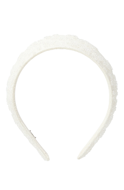 Кокошник S из белого жаккарда с декором