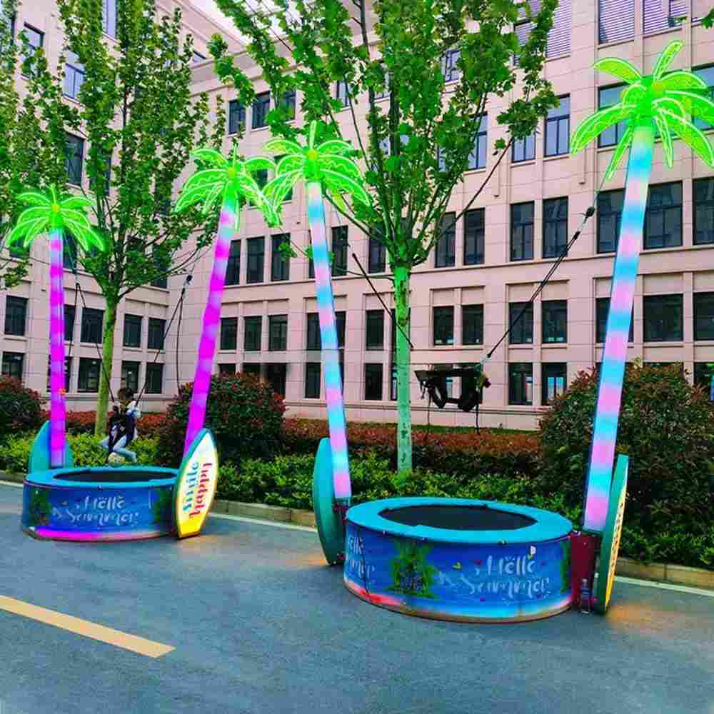 Банджи-батут «Тропический рай», 1-местный, 2×2×4 м