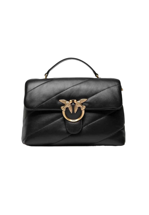 CLASSIC LOVE BAG PUFF TOP HANDLE – black/gold
