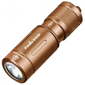 Фонарь FENIX Мод. E02R коричневый (200лм-49м)(светодиод: Cree XP-G2 S3 белый)(15г)(встроенный аккум.120mAh)